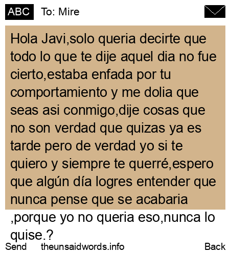 unsent message to Mire
