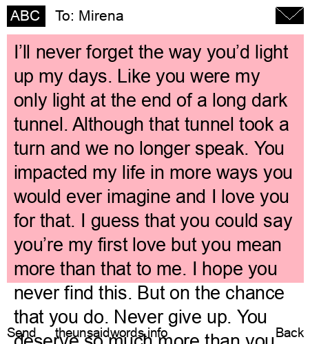 unsent message to Mirena