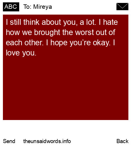 unsent message to Mireya