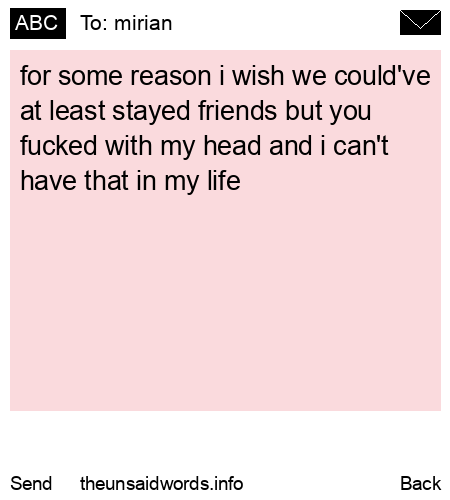 unsent message to mirian