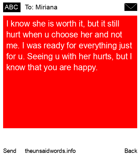 unsent message to Miriana