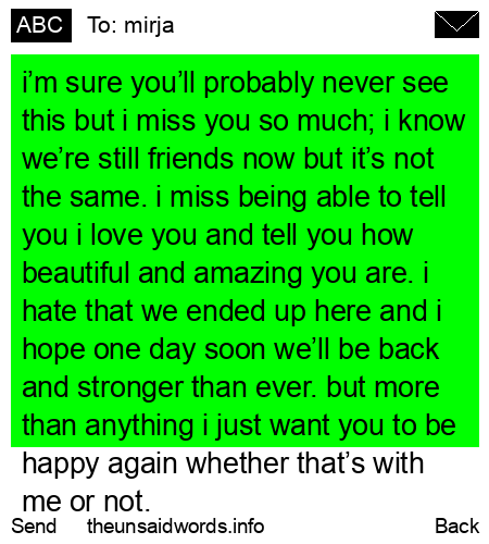 unsent message to mirja