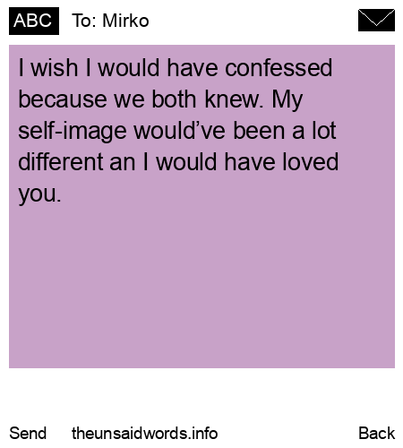 unsent message to Mirko