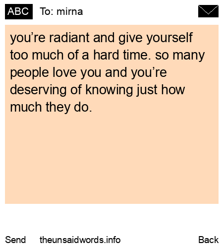 unsent message to mirna