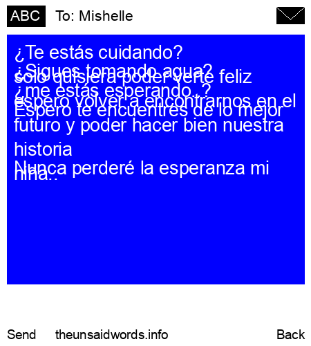 unsent message to Mishelle