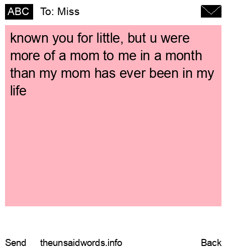 unsent message to Miss