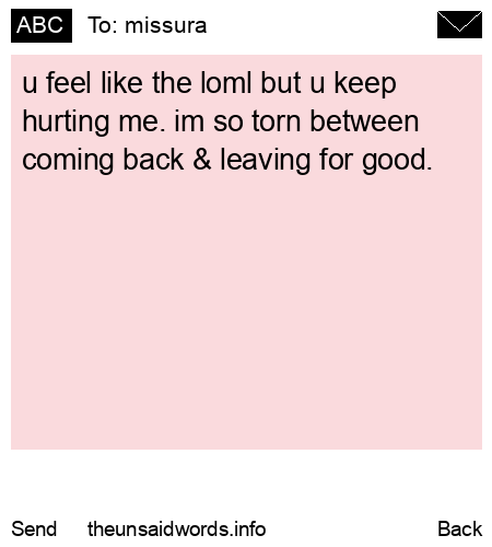 unsent message to missura