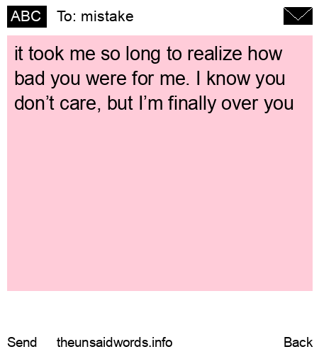 unsent message to mistake