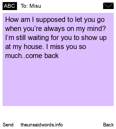 unsent message to Misu