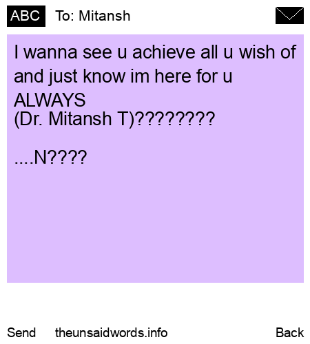 unsent message to Mitansh