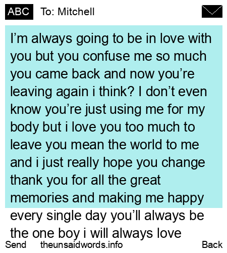unsent message to Mitchell