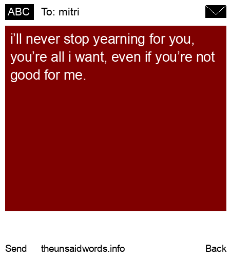 unsent message to mitri