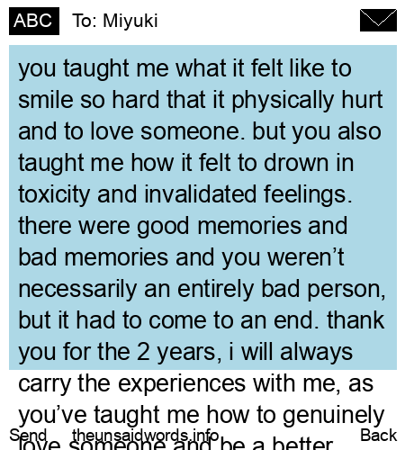 unsent message to Miyuki