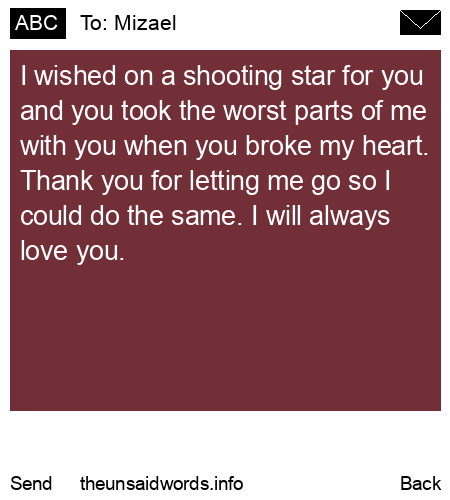 unsent message to Mizael