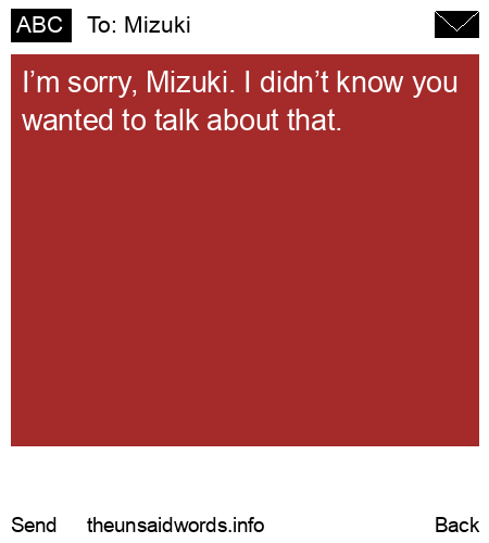unsent message to Mizuki