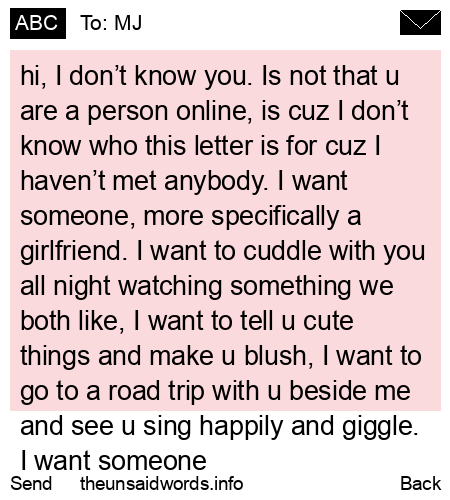 unsent message to MJ