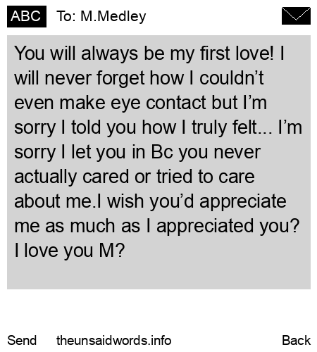 unsent message to M.Medley