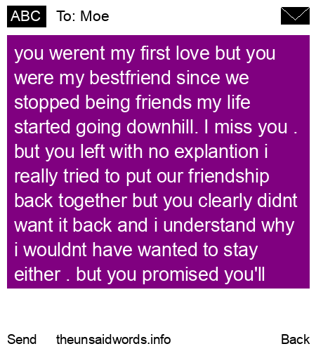 unsent message to Moe