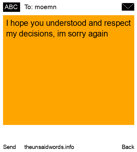 unsent message to moemn