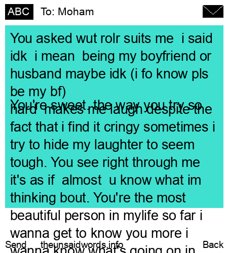 unsent message to Moham