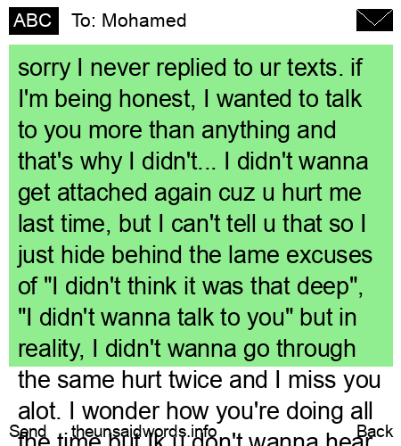 unsent message to Mohamed