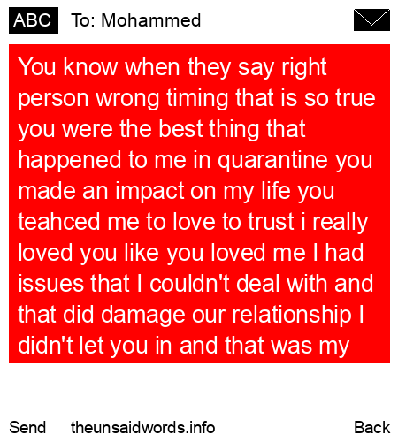 unsent message to Mohammed