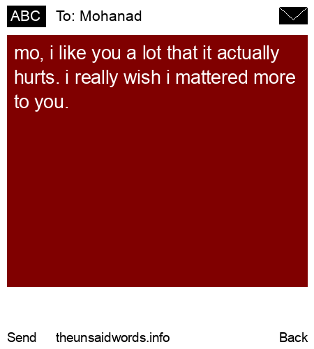unsent message to Mohanad