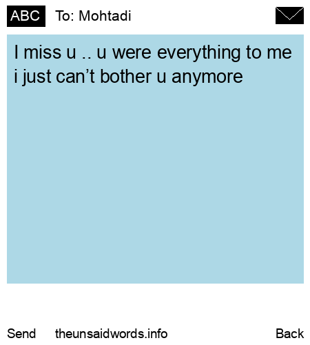 unsent message to Mohtadi