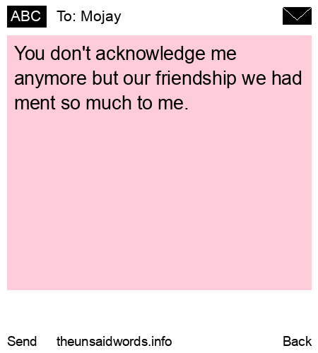 unsent message to Mojay
