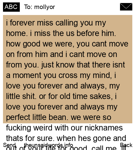 unsent message to mollyor