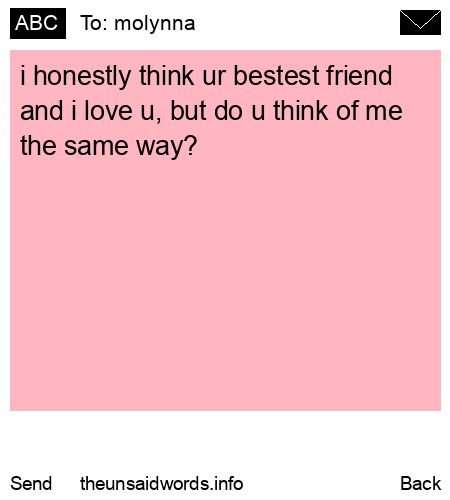 unsent message to molynna
