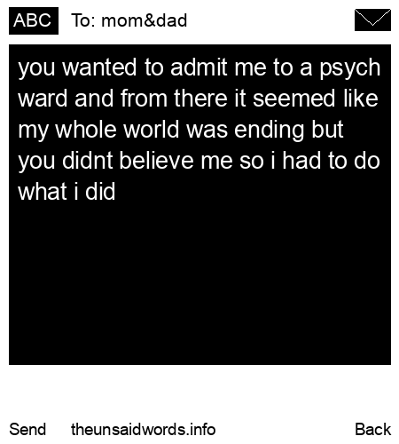 unsent message to mom&amp;dad
