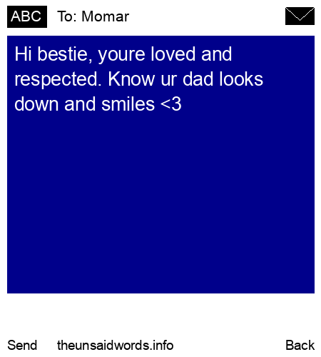unsent message to Momar