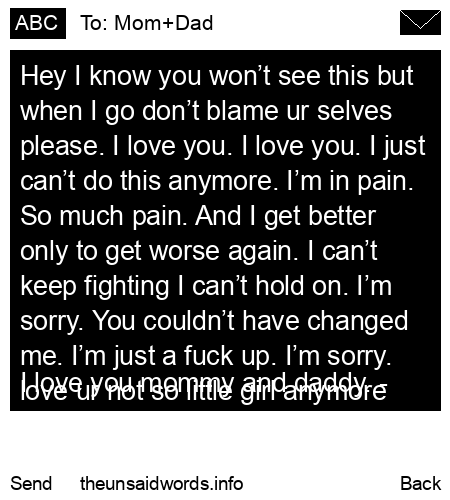 unsent message to Mom+Dad