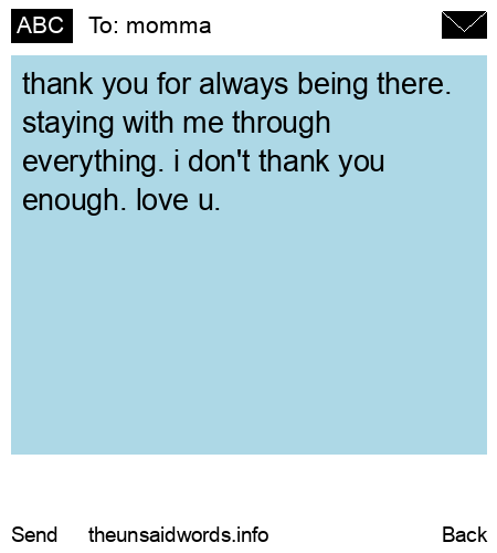 unsent message to momma