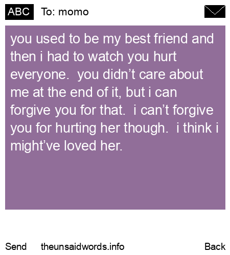 unsent message to momo