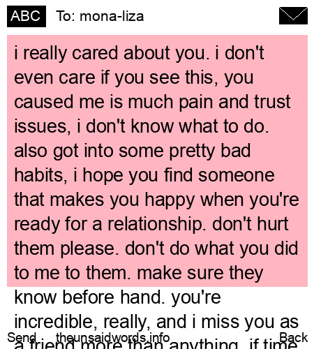 unsent message to mona-liza
