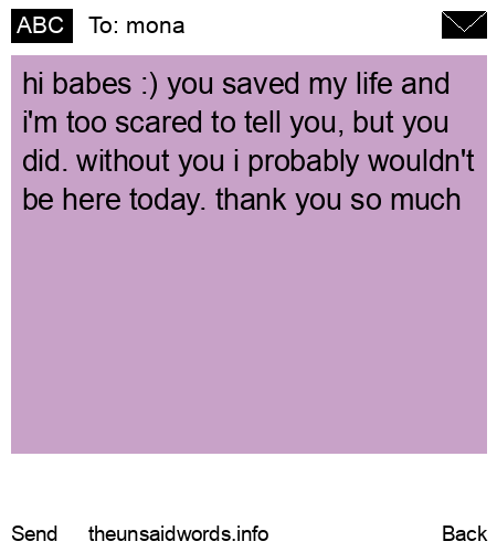 unsent message to mona