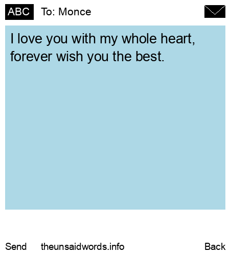 unsent message to Monce