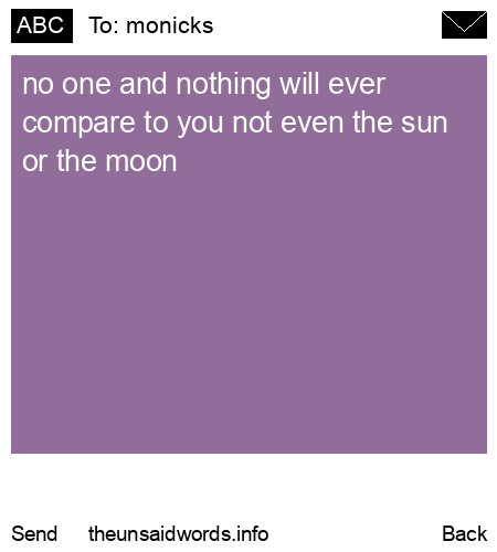 unsent message to monicks 