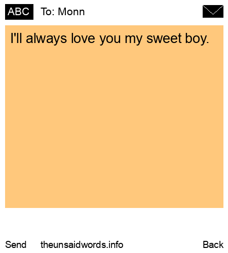 unsent message to Monn