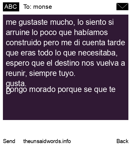 unsent message to monse