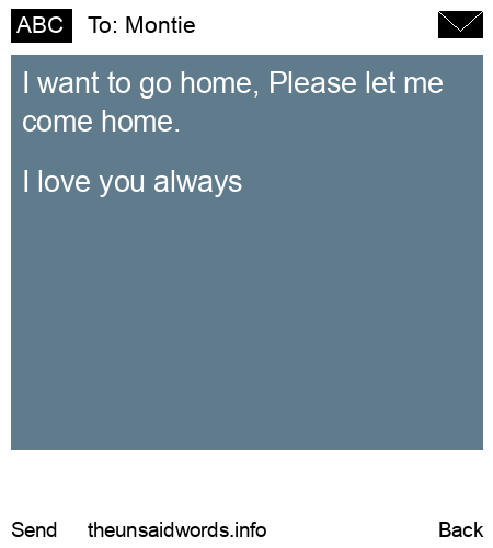 unsent message to Montie