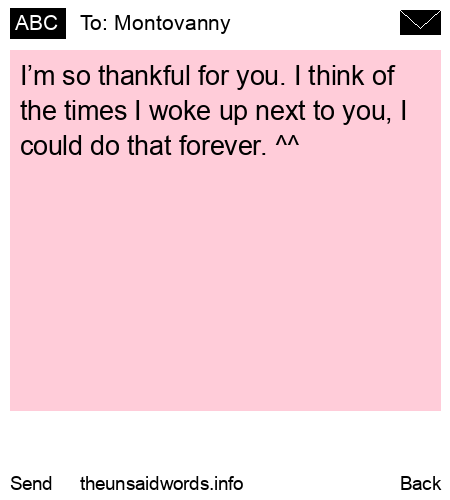 unsent message to Montovanny