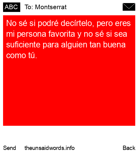 unsent message to Montserrat