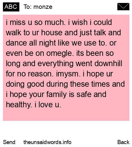unsent message to monze