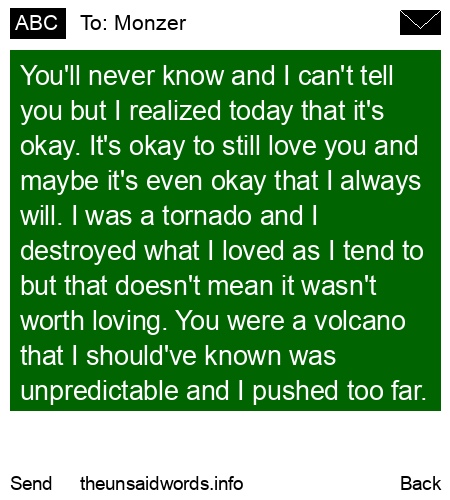 unsent message to Monzer