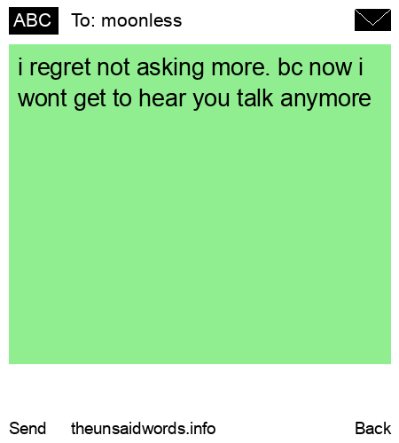 unsent message to moonless
