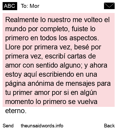 unsent message to Mor