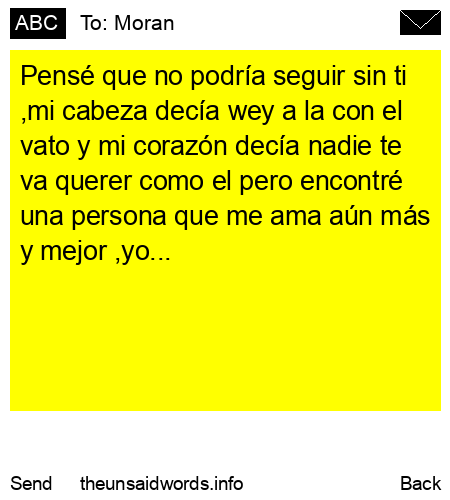 unsent message to Moran
